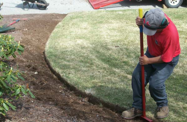 Spring Clean up garden bed re-edging in Wayne New jersey